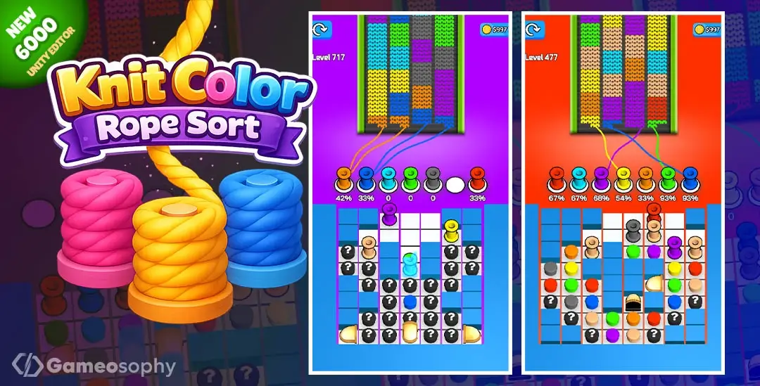 Knit Color Rope Sort | Jam Puzzle | Unity Game
