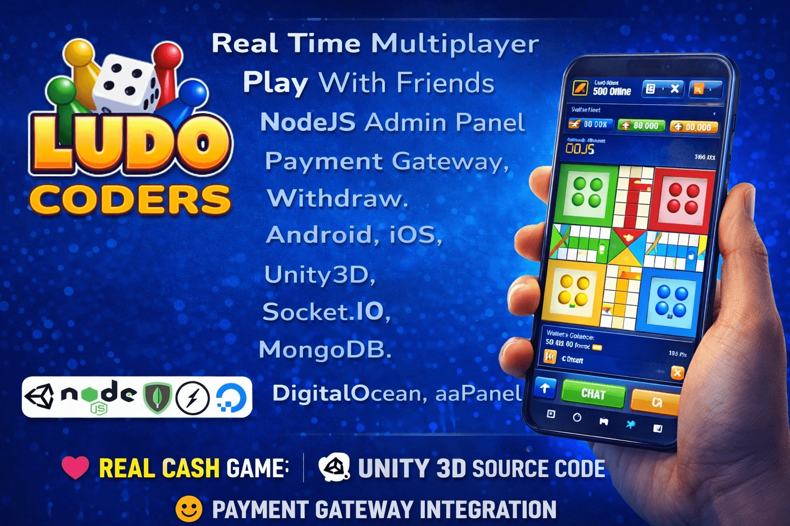 Ludo Online Multiplayer Game – Unity 3D Source Code with Real Cash & Payment Gateway
